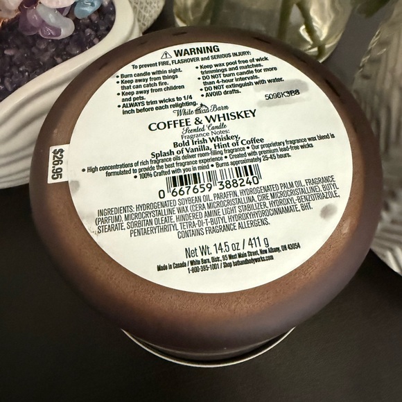🆕☕️ WHITE BARN “COFFEE & WHISKEY” 3-WICK CANDLE. BRAND NEW. SOY WAX BLEND CANDLE - Picture 4 of 4